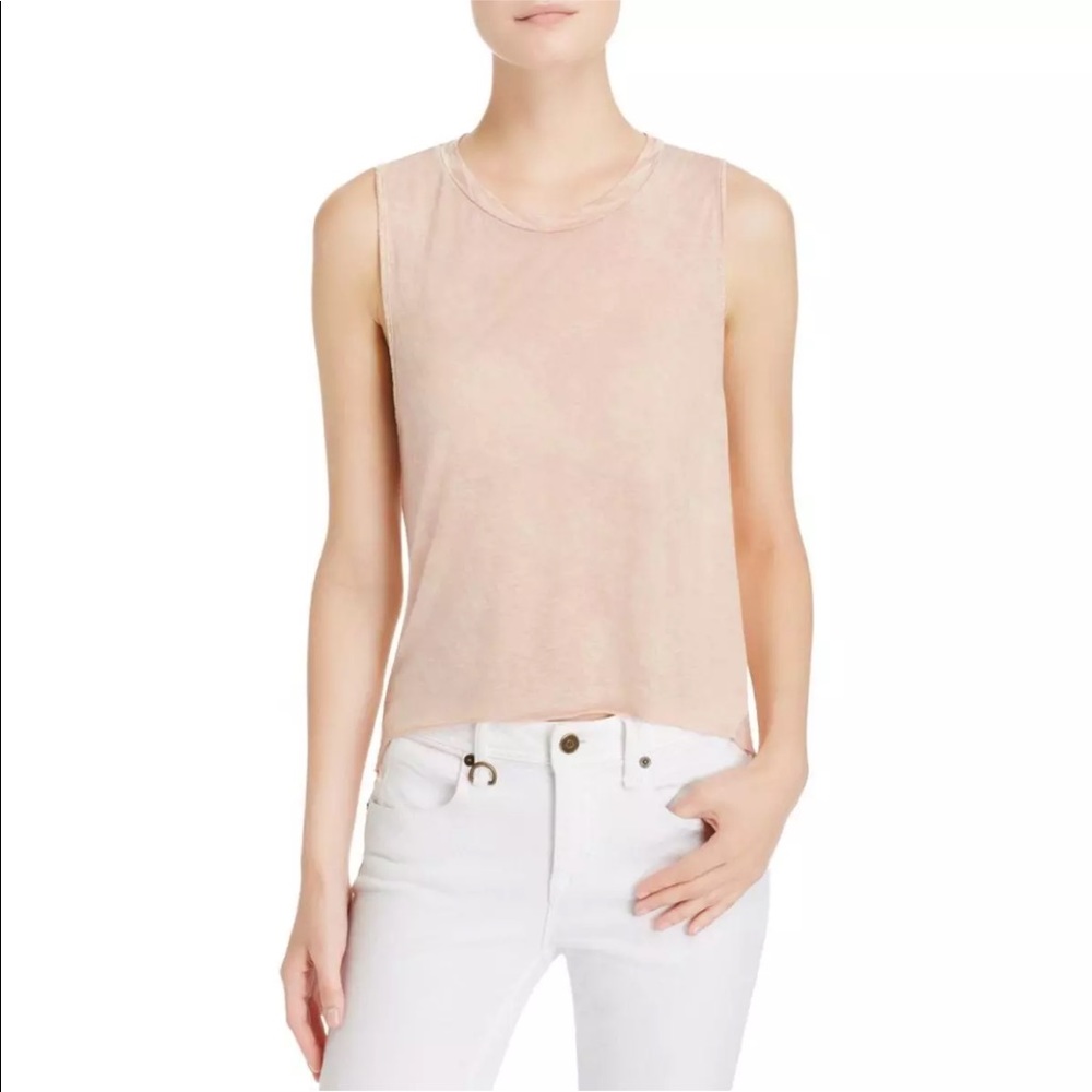 Zara Blush Pink Sheer Raw Hem Tank Top